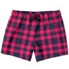 Subliminator Men Red & Navy Tartan Swim Shorts 1 Subliminator Men Red & Navy Tartan Swim Shorts
