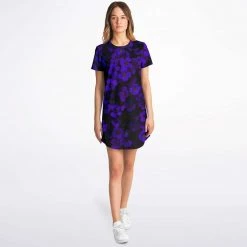 Cheap Harlow & Lloyd Store 20 Subliminator Midnight Purple Flower T Shirt Dress