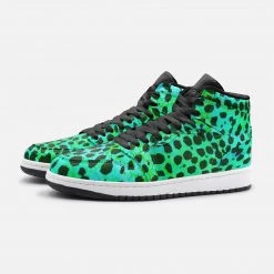 Harlow & Lloyd Neon Green Leopard Print Unisex Sneakers