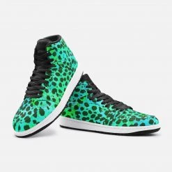 Harlow & Lloyd Neon Green Leopard Print Unisex Sneakers