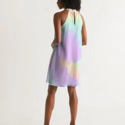 Harlow & Lloyd Lilac Mint Tie Dye Women's Halter Dress