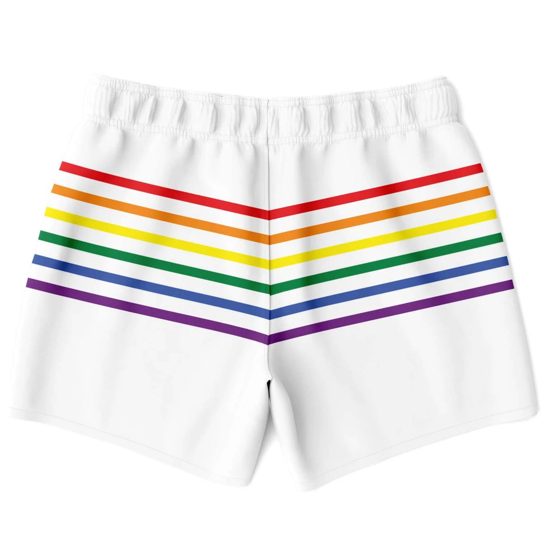 Subliminator Rainbow Thin Stripes Swim Shorts 4 Subliminator Rainbow Thin Stripes Swim Shorts