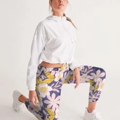 Harlow & Lloyd Pants & Joggers Purple Frisky Floral Lightweight Women's Track Pants