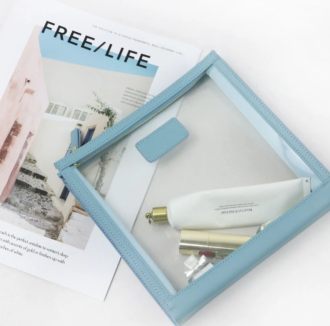 Harlow & Lloyd Personalized Leather Trimmed Transparent Toiletry Bag In Nude Bags 6 Harlow & Lloyd Personalized Leather Trimmed Transparent Toiletry Bag In Nude Bags