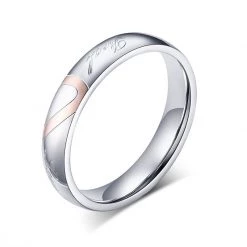 ALIX - VNX Personalized Classic Couples Ring With Black & Rose Gold Plating Rings