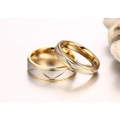 ALIX - VNX Personalized Matte Finish Couple Bands Engraved Rings