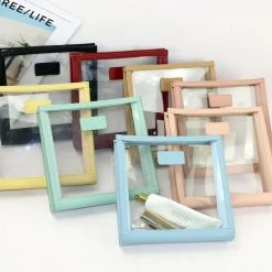 Harlow & Lloyd Personalized Leather Trimmed Transparent Toiletry Bag In Lemon Bags