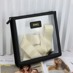 Harlow & Lloyd Personalized Leather Trimmed Transparent Toiletry Bag In Lemon Bags