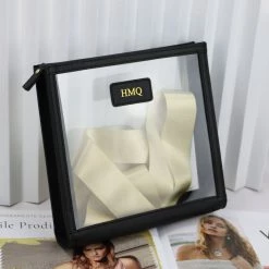 Harlow & Lloyd Bags Personalized Leather Trimmed Transparent Toiletry Bag In Brown 10 Harlow & Lloyd Bags Personalized Leather Trimmed Transparent Toiletry Bag In Brown