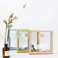 Harlow & Lloyd Personalized Leather Trimmed Transparent Toiletry Bag In Lemon Bags