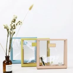 Harlow & Lloyd Personalized Leather Trimmed Transparent Toiletry Bag In Sky Blue