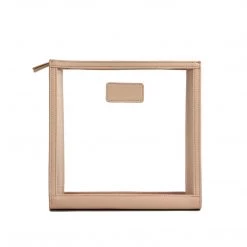 Harlow & Lloyd Personalized Leather Trimmed Transparent Toiletry Bag In Nude Bags