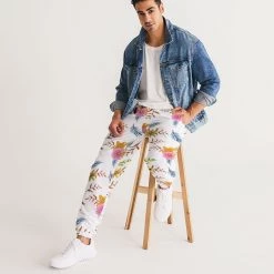 Harlow & Lloyd Pants & Joggers White Summer Floral Lightweight Men's Track Pants