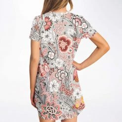 Subliminator Blood Orange Floral T Shirt Dress T Shirts & Tanks 20 Subliminator Blood Orange Floral T Shirt Dress T Shirts & Tanks