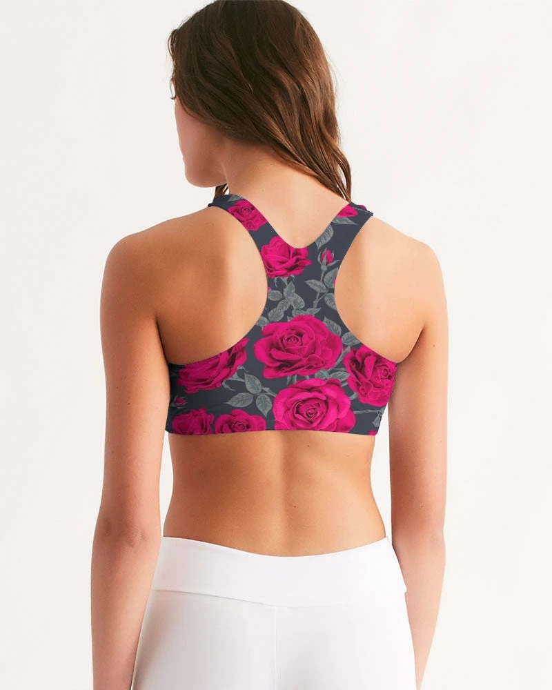Harlow & Lloyd Dark Vintage Roses Women's Seamless Sports Bra 6 Harlow & Lloyd Dark Vintage Roses Women's Seamless Sports Bra