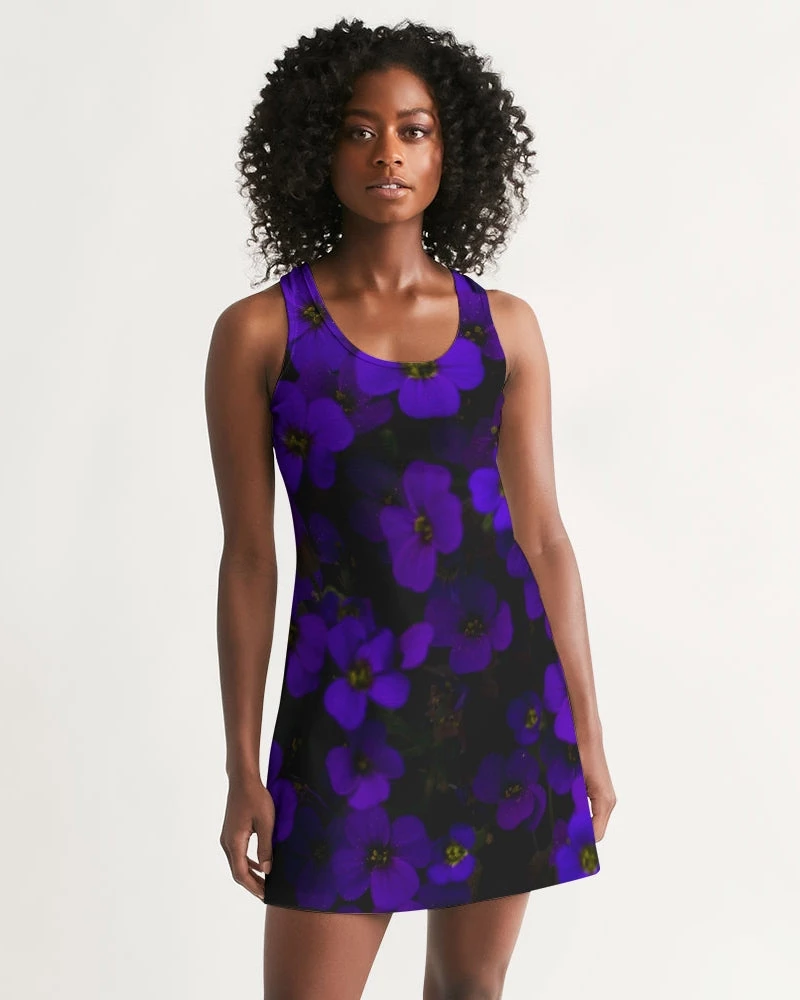 Harlow & Lloyd Midnight Purple Flower Women's Racerback Dress 5 Harlow & Lloyd Midnight Purple Flower Women's Racerback Dress