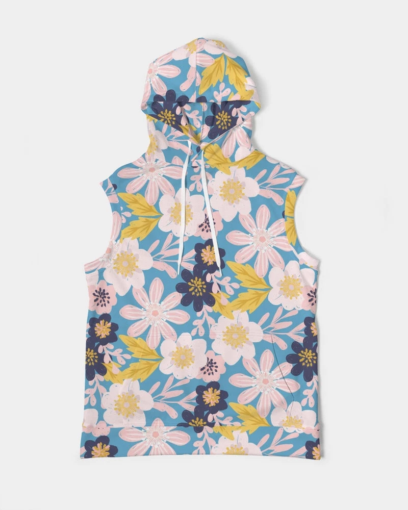 Harlow & Lloyd Hoodies Blue Frisky Floral Men's Premium Heavyweight Sleeveless Hoodie 3 Harlow & Lloyd Hoodies Blue Frisky Floral Men's Premium Heavyweight Sleeveless Hoodie