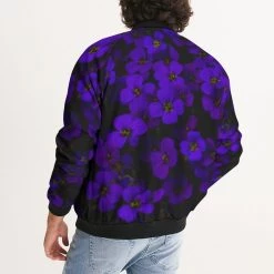 Harlow & Lloyd Jackets Midnight Purple Flower Men's Bomber Jacket 11 Harlow & Lloyd Jackets Midnight Purple Flower Men's Bomber Jacket