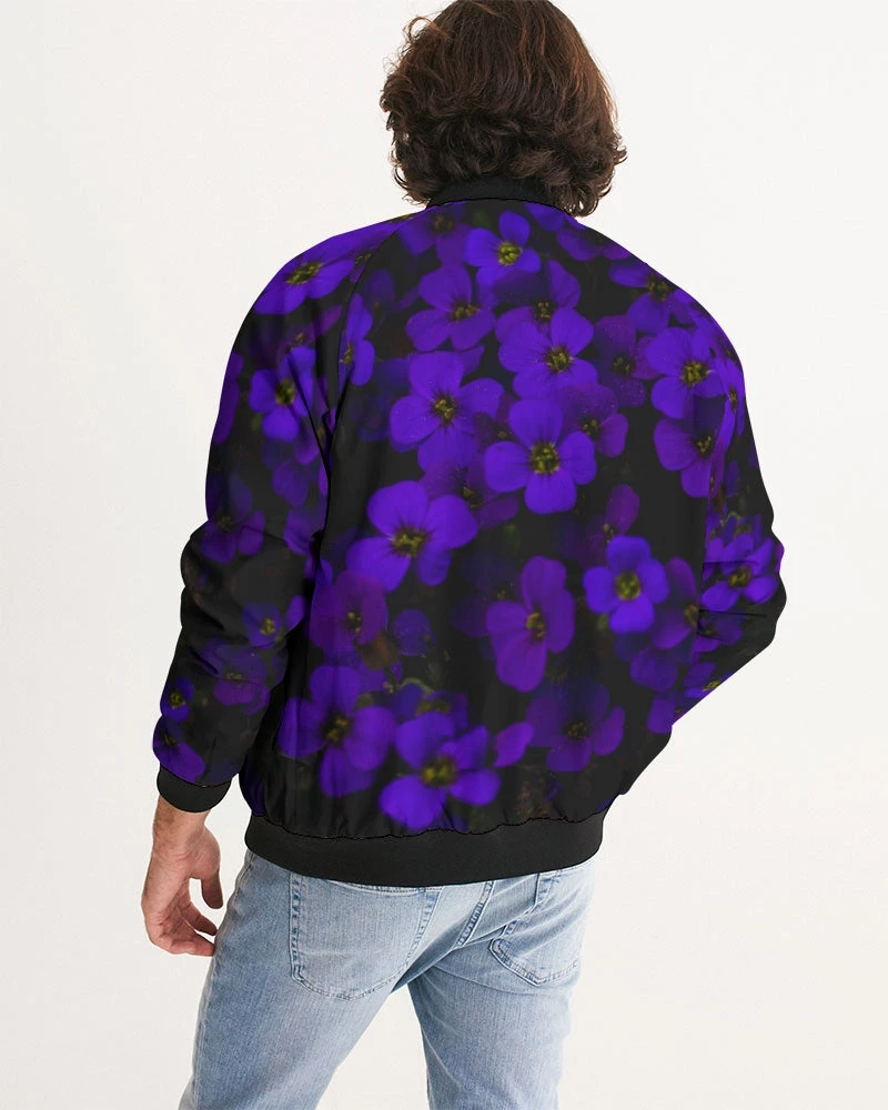 Harlow & Lloyd Jackets Midnight Purple Flower Men's Bomber Jacket 7 Harlow & Lloyd Jackets Midnight Purple Flower Men's Bomber Jacket