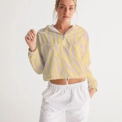 Harlow & Lloyd Jackets Dust Storm Zebra Women's Cropped Windbreaker Jacket