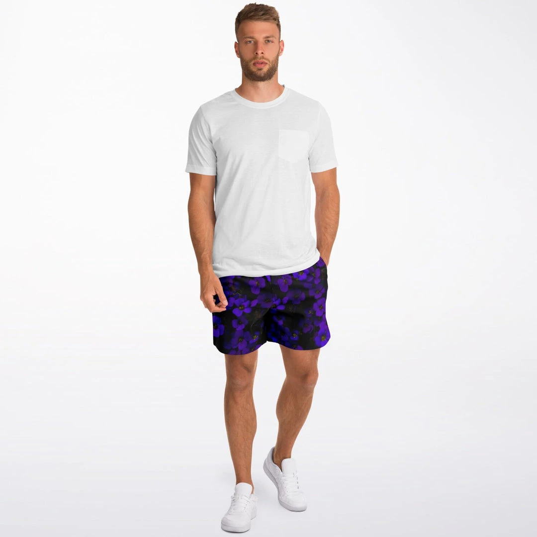 Subliminator Midnight Purple Flower Fleece Shorts 9 Subliminator Midnight Purple Flower Fleece Shorts