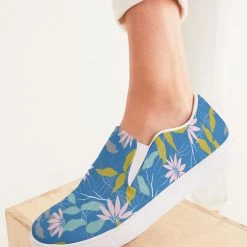 Harlow & Lloyd Parisian Blue Floral Women's Slip-On Canvas Shoe