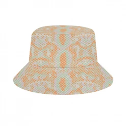 Harlow & Lloyd Green & Orange Snake Print Bucket Hat