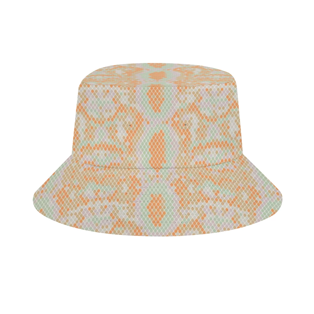 Harlow & Lloyd Green & Orange Snake Print Bucket Hat 3 Harlow & Lloyd Green & Orange Snake Print Bucket Hat