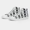 Harlow & Lloyd Harlequin Check Concrete Black & White Men's Hightop Canvas Shoes