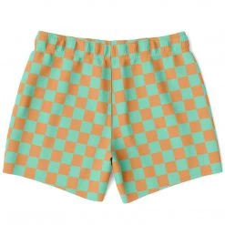 Subliminator Men Green & Orange Check Swim Shorts 19 Subliminator Men Green & Orange Check Swim Shorts