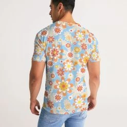 Harlow & Lloyd Blue Blooming Mod Floral Men's Tee T Shirts & Tanks 15 Harlow & Lloyd Blue Blooming Mod Floral Men's Tee T Shirts & Tanks