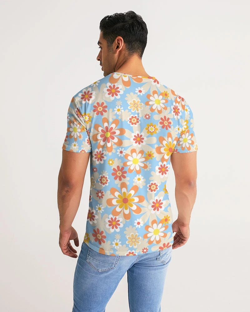 Harlow & Lloyd Blue Blooming Mod Floral Men's Tee T Shirts & Tanks 8 Harlow & Lloyd Blue Blooming Mod Floral Men's Tee T Shirts & Tanks