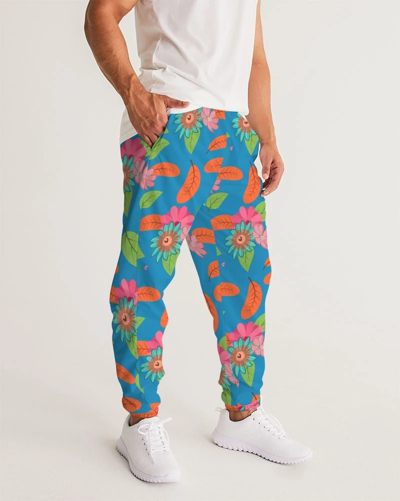 Harlow & Lloyd Pants & Joggers Tropical Flower Power Blue Men's Lightweight Track Pants 4 Harlow & Lloyd Pants & Joggers Tropical Flower Power Blue Men's Lightweight Track Pants