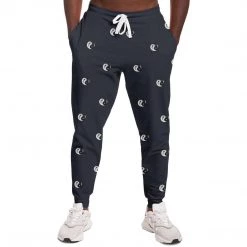 Subliminator Yin Yang 3D Unisex Fleece Joggers In Charcoal