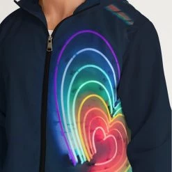 Harlow & Lloyd Jackets Neon Heart Rainbow Windbreaker Hooded Jacket 15 Harlow & Lloyd Jackets Neon Heart Rainbow Windbreaker Hooded Jacket