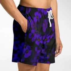 Subliminator Midnight Purple Flower Fleece Shorts 12 Subliminator Midnight Purple Flower Fleece Shorts