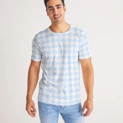 Harlow & Lloyd T Shirts & Tanks Baby Blue Large Houndstooth Men's Tee