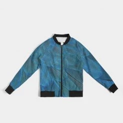 Harlow & Lloyd Brilliant Blue Feathers Women's Bomber Jacket