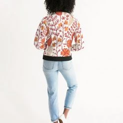Harlow & Lloyd Orange Retro Garden Women's Bomber Jacket Jackets