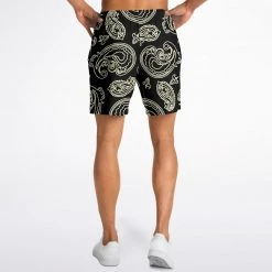 Subliminator Black & Bone Paisley Fleece Shorts 15 Subliminator Black & Bone Paisley Fleece Shorts