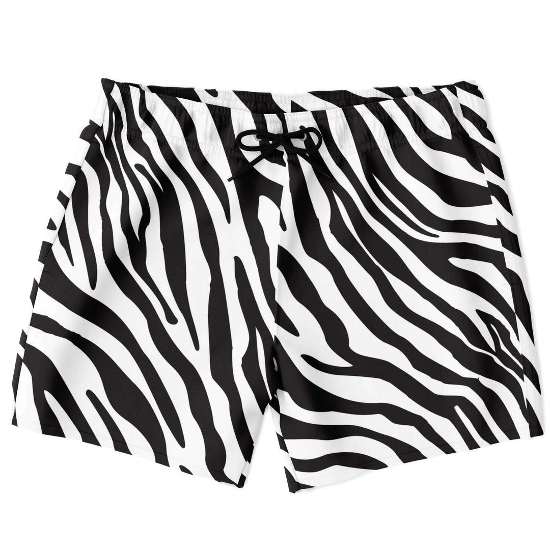 Subliminator Zebra Print Swim Shorts Men 3 Subliminator Zebra Print Swim Shorts Men