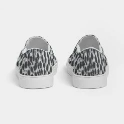 Harlow & Lloyd Black & White Leopard Print Men's Slip On Canvas Shoe