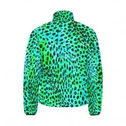 Harlow & LLoyd Neon Green Leopard Print Lightweight Puffer Jacket Jackets