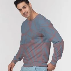 Harlow & Lloyd Misty Grape Geometric Men's French Terry Pullover Sweatshirt