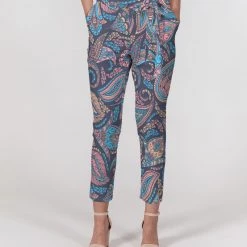 Harlow & Lloyd Pants & Joggers Perfect Paisley Women's Belted Tapered Pants