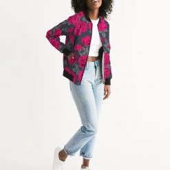 Harlow & Lloyd Dark Vintage Roses Women's Bomber Jacket