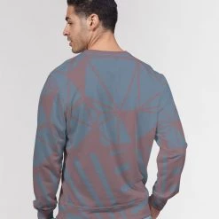 Harlow & Lloyd Misty Grape Geometric Men's French Terry Pullover Sweatshirt