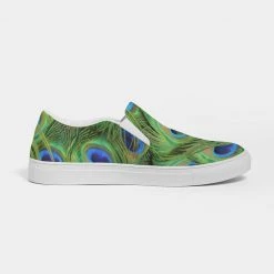 Harlow & Lloyd Shoes Stunning Peacock Women's Slip-On Canvas Shoe 15 Harlow & Lloyd Shoes Stunning Peacock Women's Slip-On Canvas Shoe