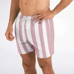 Subliminator Blossom Pink Stripe Swim Shorts