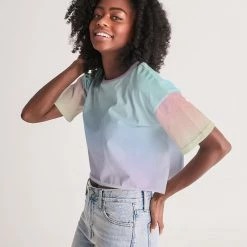 Harlow & Lloyd Soft Rainbow Lounge Cropped Tee